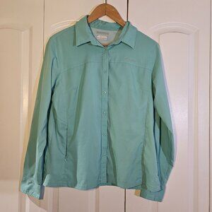 Columbia Women's XL Tamiami Long Sleeve Shirt Button Up Blue Fishing SEE NOTE